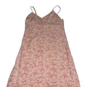 Hollister Pink & White Floral Dress with Spaghetti Straps Size Small